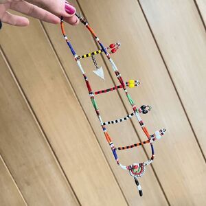 Vintage Maasai Beaded Ladder Earring – Kenyan Tribal Jewelry with Unique Story